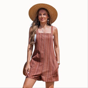 Women's Breezy Striped Cami Romper for Beach Getaways - Cupshe - 1 of 4