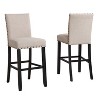 NicBex Fashion Bar Stools Set of 2 Wooden Upholstered Counter Stool, Dining Chair with Back and Nailhead Trim for Bar, Kitchen - 4 of 4