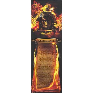 Dicksons Firefighter's Noble Call Scroll Golden Flames 12 x 36 Wood Wall Sign Plaque - 1 of 1