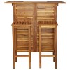 vidaXL 3 Piece Bar Table and Chair Set Solid Acacia Wood - 2 of 4