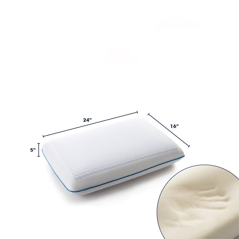 Cheer Collection Memory Foam Gel Pillow with Washable Cover - White, (24" x 16" x 5"), 5 of 9