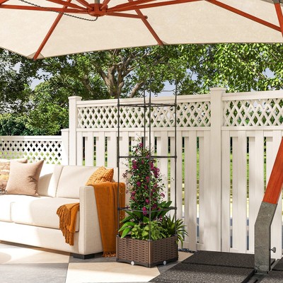 6' Black Steel Raised Garden Bed Planter with Trellis