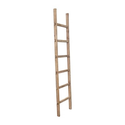 76" Wooden Decorative Ladder Brown - Sagebrook Home