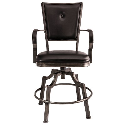 Castlebrook Swivel Height Barstool Weathered Bronze Pewter - Hillsdale Furniture