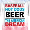 American Dream Baseball Hot Dogs Beer Adult Americana Wash Crew Neck Short Sleeve T-shirt - 2 of 4