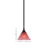 Toltec Lighting Any 1 - Light Pendant in  Black Copper with 7" Raspberry Crystal Shade - 2 of 2