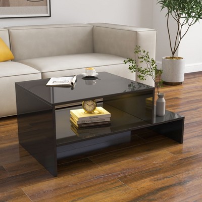 NicBex Coffee Table with Unique Architectural Shape,End Table with Open Storage,Modern Sleek Side Table,Center Table for Living Room,Office