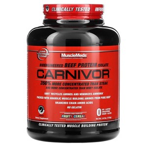 MuscleMeds Carnivor, Bioengineered Beef Protein Isolate, Fruity Cereal, 3.8 lbs (1,736 g) - 1 of 2