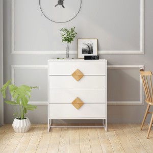 NicBex Modern Design Bedroom White Dressers,Chest of Drawers for Bedroom,Entryway,Wooden Dresser Chest - 1 of 4