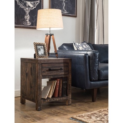 Mariner Adjustable Wood Tripod Floor Lamp with Burlap Shade