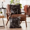 Chanasya Ruched Faux Fur Throw Pillow Covers - 2 Pieces - 18" x 18” - 3 of 4