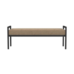 Modern Metal Faux Shearling Bench - HomePop - 1 of 4