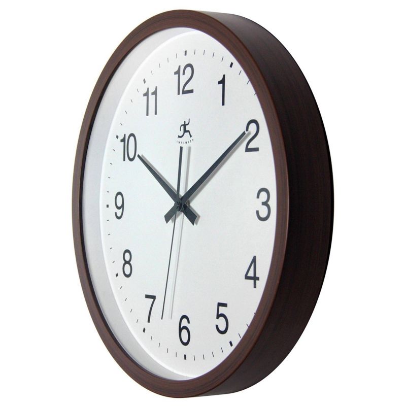 14&#34; Wall Clock with Walnut Finish Brown - Infinity Instruments, 5 of 8