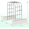 Raised Garden Bed with 95" Trellis, Large Galvanized Steel Planter Box with Arch for Vegetables, Vines & Flowers, Rust-Resistant Outdoor Kit Beige - 3 of 4