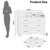 47''  Chest of Drawers, Lighted 6 Drawer Dresser with Charging Station and Storage Shelf, Wooden Dresser with 5 Metal Legs - 2 of 4