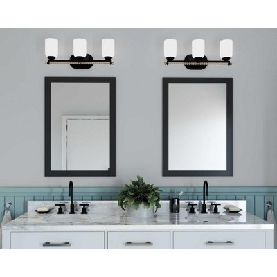 Glayse Brushed Nickel 3-Light Vanity Fixture with Glass Shade