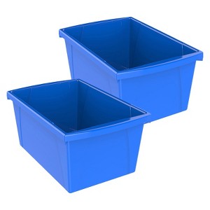 Storex Medium Classroom Storage Bin, Blue, Pack of 2 - 1 of 1