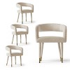 Modern Upholstered Dining Chairs Set of 4, Cushioned Seat with Armrest, Metal Legs, Dining Room and Kitchen Chairs-Maison Boucle - 2 of 4