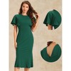 INSPIRE CHIC Women's Ruffle Sleeve Round Neck Cocktail Party Work Sheath Dress - 2 of 4