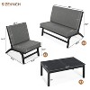 4-piece Acacia Wood Patio Conversation Set with Coffee Table, Outdoor Seating Set - The Pop Home - 4 of 4