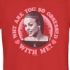 Juniors Womens Mean Girls Valentine's Day Regina George Why are You so Obsessed With Me T-Shirt - 2 of 4