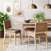 Nathan James Cohen Woven Faux Leather Dining Chair Mid-Century Modern Light Brown: Upholstered, Wood Frame, Armless - 2 of 4