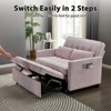 3 in 1 Corduroy Sofa Bed Adjustable Backrest USB Port Pull Out Couch Loveseat Convertible Sleeper Couch with Storage Pockets and Pillows - 2 of 4