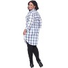 Women's Plus Size Piper Stretchy Plaid Tunic with Pockets - White Mark - 3 of 3