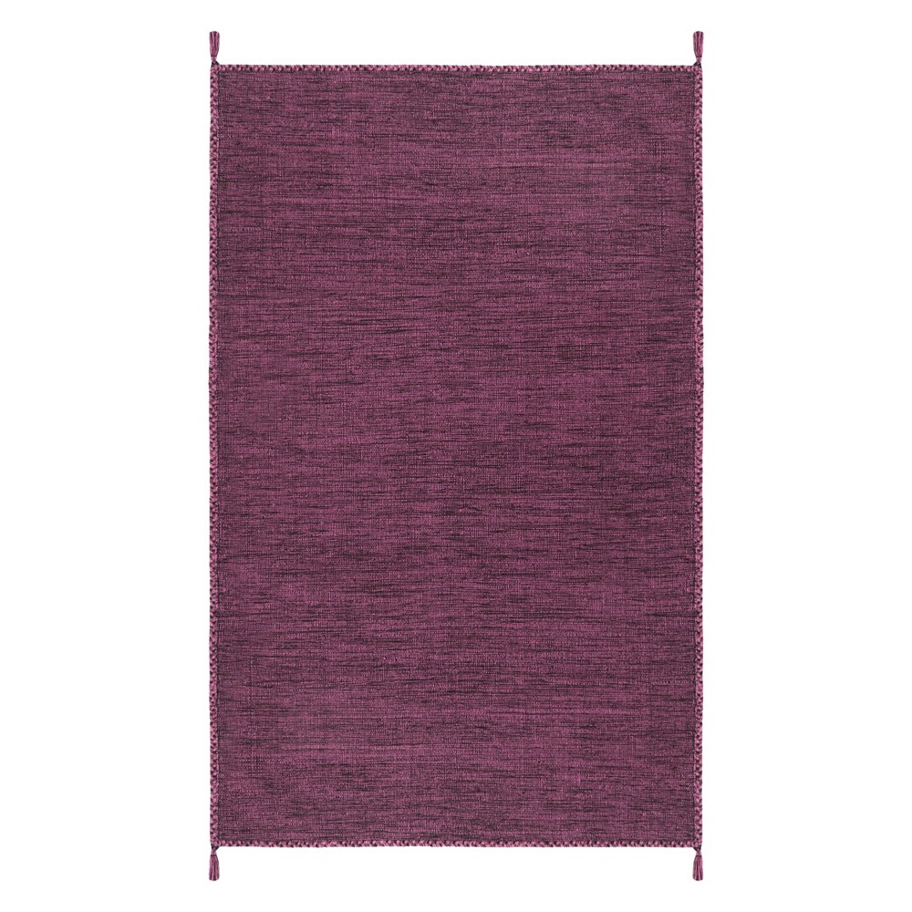 5'x8' Solid Woven Area Rug Purple/Black - Safavieh