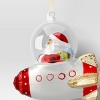 Christmas Glass Red Santa on Spaceship Ornament - Wondershop™ - 3 of 3