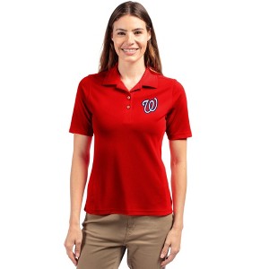 Washington Nationals Cutter & Buck Virtue Eco Pique Recycled Womens Polo - 1 of 1