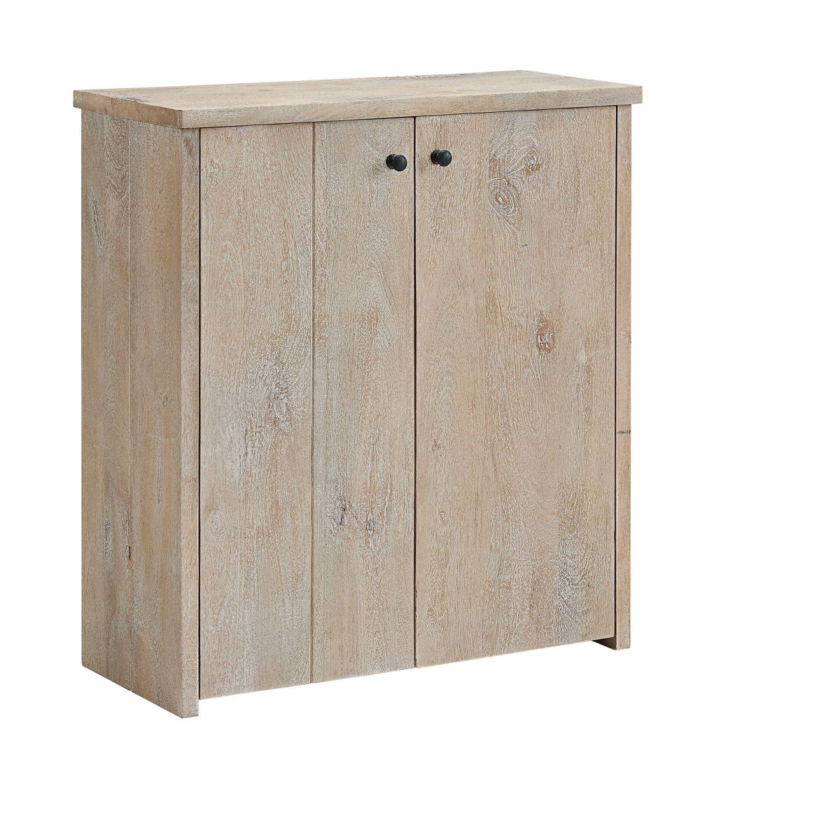 Alaterre Furniture 31" Castleton Mango Wood Shoe Cubbie Storage Cabinet Driftwood: 12-Pair Organizer, Fixed Shelves, Freestanding - thumbnail 3