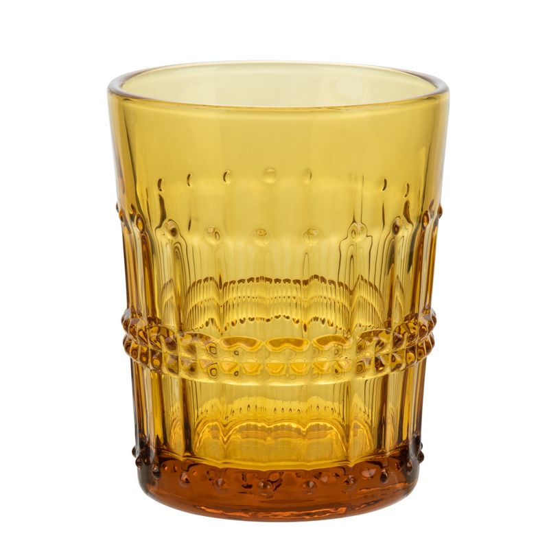 American Atelier Vintage Old Fashion 10 oz. Whiskey Glasses, Romantic Water Tumblers, Barware Glasses for Cocktails, Embossed Beaded Glasses, Set of 4, 5 of 6