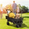 Extra Large Collapsible Garden Wagon with Removable Canopy, Heavy-Duty Folding Utility Cart with Storage - 2 of 4