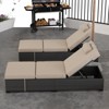 COZONY Patio Chaise Lounge Chair Set of 2, Outdoor Rattan Wicker Chaise Loungers with Adjustable Reclining and Cushions - 3 of 4