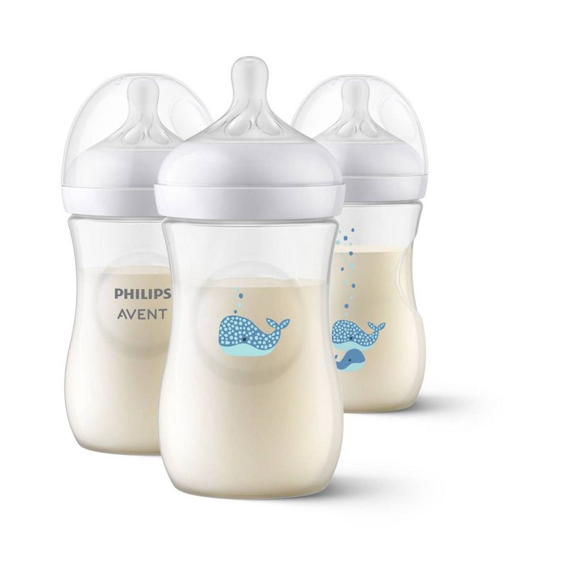Avent Philips Natural Baby Bottle with Natural Response Nipple - Whales - 9oz/3pk, 1 of 11
