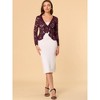 INSPIRE CHIC Women's Tie Front Ruffled Hem Floral Lace Sheer Crop Bolero Shrug - 3 of 4