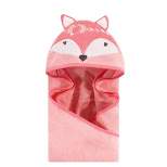 Hudson Baby Infant Girl Cotton Animal Face Hooded Towel, Boho Fox, One Size