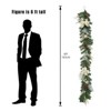 6ft Gold Christmas Garland with Lights, Lighted Xmas Garland with Bows, Flower, Berry Branches - 2 of 4