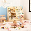 Kids Bookshelf and Toy Storage Organizer 4 Tier Wooden Book Shelf with Storage Bookcase for Kids Room Playroom Nursery - 2 of 4