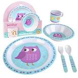 Laptop Lunches 5 Pc Mealtime Baby Feeding Set for Kids and Toddlers - Includes Plate, Bowl, Cup, Fork and Spoon Utensil Flatware - Durable