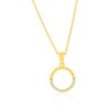 Bella Silver Sterling Silver, Polished & CZ Circle Necklace & Earrings Set - Gold Plated - Gold - 16+2 Inch - 3 of 4