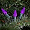 Northlight 70-Count Purple LED Faceted C6 Christmas Lights Set, 23 ft Green Wire - 2 of 4