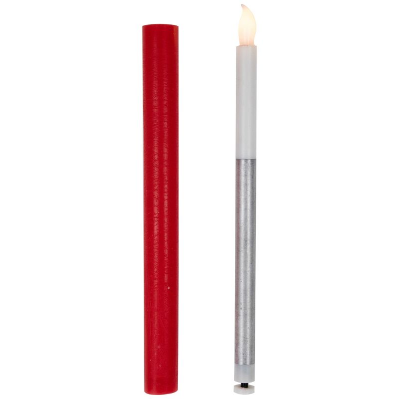 Northlight Set of 4 Red LED Flickering Christmas Flameless Taper Candles 9.75", 5 of 6