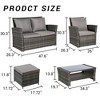 Sapphtopaz Patio Furniture Set Rattan Lounge Outdoor Conversation Chairs with Rectangular Glass Table for Patio, Backyard, Terrace - 4 of 4