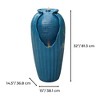 Teamson Home 32" Outdoor LED Modern Vase Water Fountain with LED, Teal Blue - 4 of 4