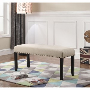 NicBex Elegant Nailhead Trim Ottoman Bench with Wooden Legs,Upholstered Shoe Bench Dining Bench for Living Room,Entryway - 1 of 4
