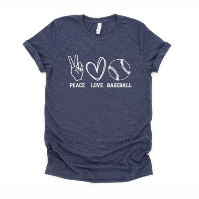 Simply Sage Market Women's Peace Love Baseball Short Sleeve Graphic Tee