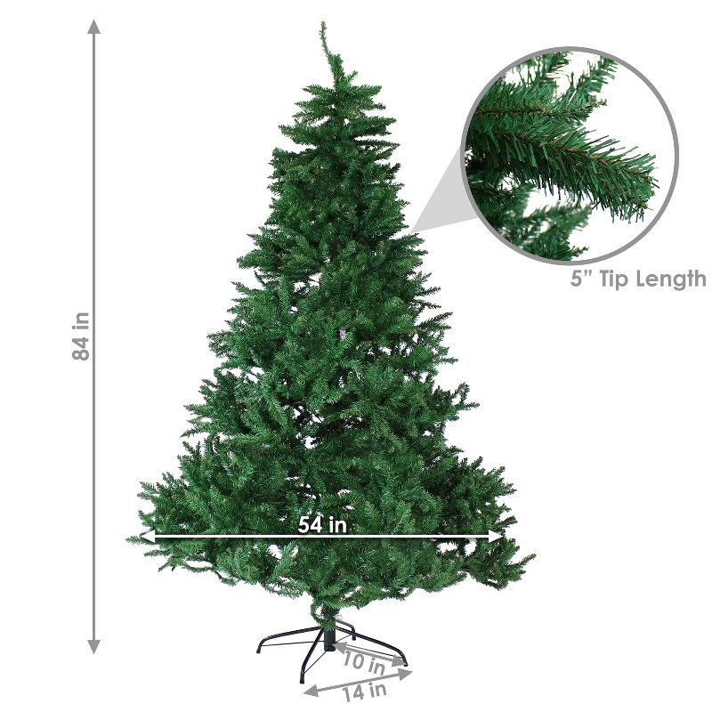 Sunnydaze Indoor Unlit Faux Tannenbaum Slim Evergreen Christmas Tree with Hinged Branches - Green, 3 of 9