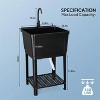 winado Plastic Utility Sink Freestanding With Storage Shelf in Black - 3 of 4
